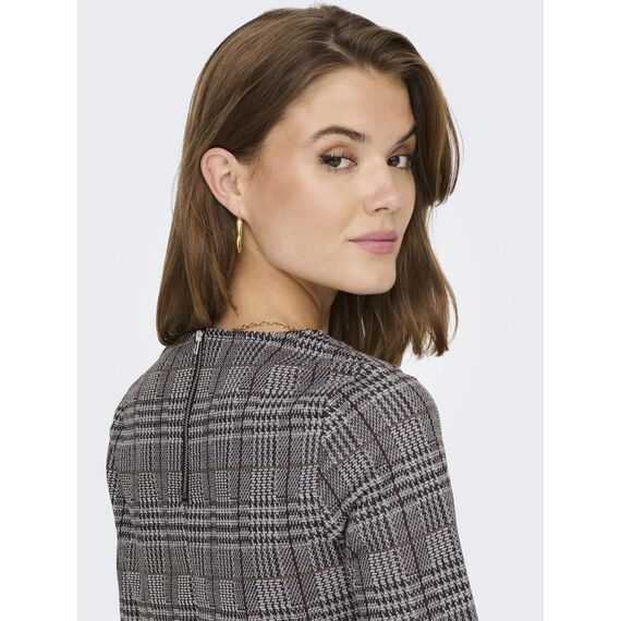 ONLY Damen ONLBRILLIANT 3/4 Check Dress NOOS JRS Kleid mini, Black/Checks:bennie Check ,XS