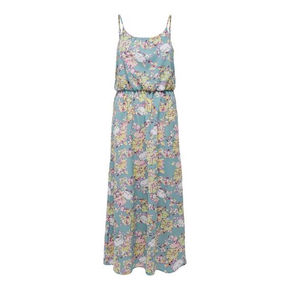 ONLY Damen Onlwinner S/L Maxi Dress Noos Ptm, Stone Blue/AOP:Tea Floral, 32