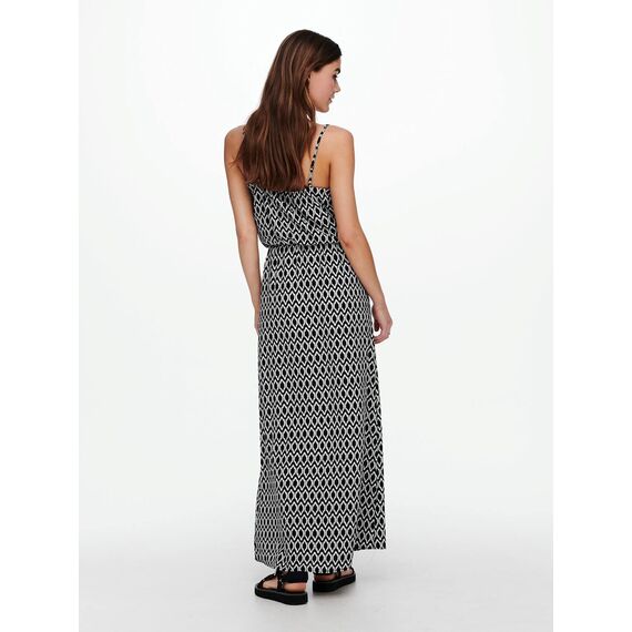 ONLY Damen Onlwinner Sl Maxi Dress Noos Wvn Kleid, Schwarz / Weiß ,38