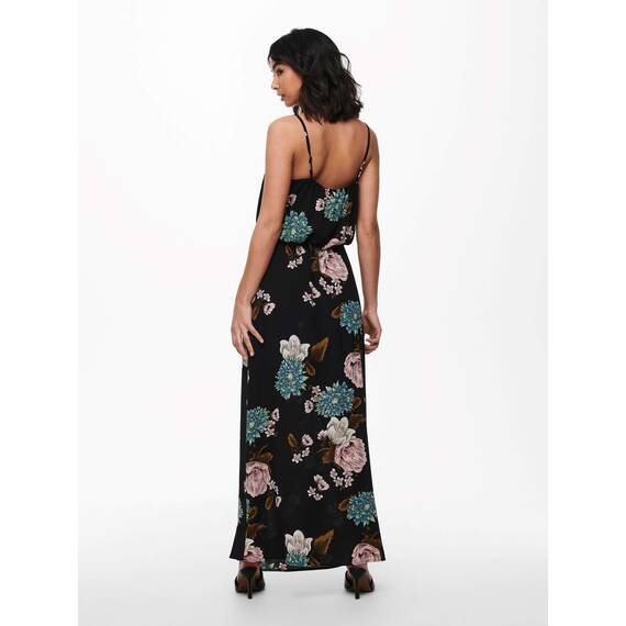 ONLY Damen Onlwinner Sl Maxi Dress Noos Wvn Kleid, Schwarz/Blumen ,34