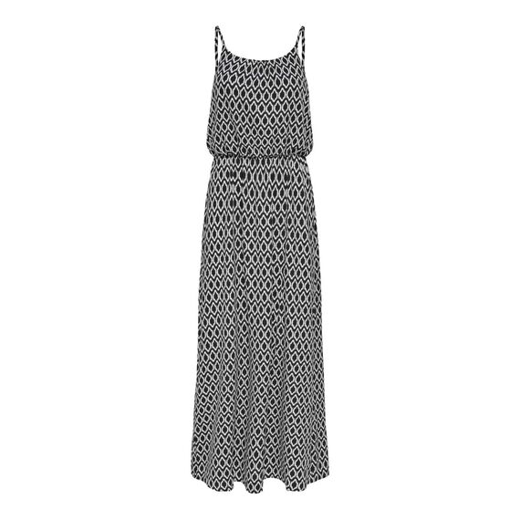 ONLY Damen Onlwinner Sl Maxi Dress Noos Wvn Kleid, Schwarz / Weiß ,40