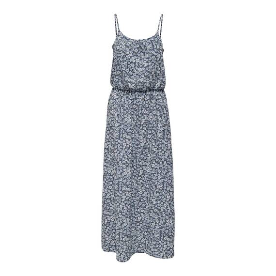 ONLY Damen Onlwinner S/L Maxi Dress Noos Ptm, Vintage Indigo/Aop:ranch Floral, 34
