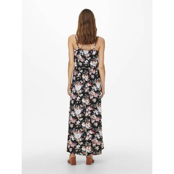 ONLY Damen Onlwinner S/L Maxi Dress Noos Ptm, Black/AOP:Big Larry Flower, 32