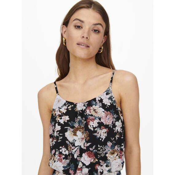 ONLY Damen Onlwinner S/L Maxi Dress Noos Ptm, Black/AOP:Big Larry Flower, 32