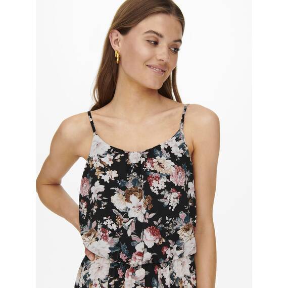 ONLY Damen Onlwinner S/L Maxi Dress Noos Ptm, Black/AOP:Big Larry Flower, 32
