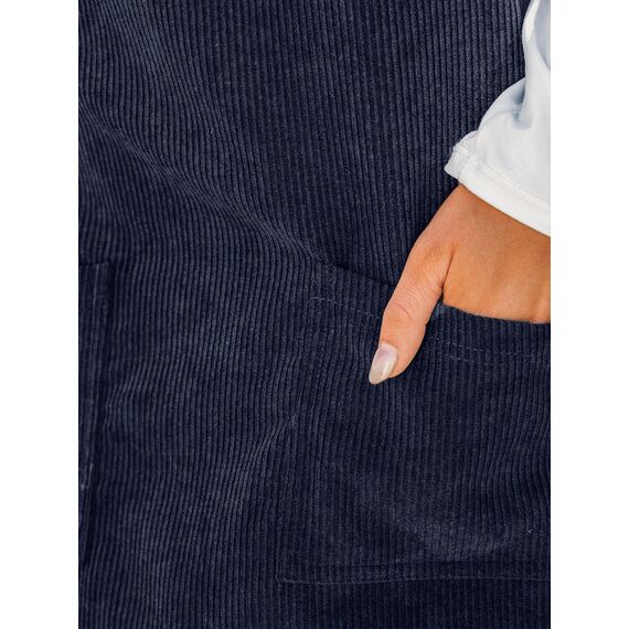 CUPSHE Damen Latzrock Quadratischer Ausschnitt Hosenträger Taschen Cord Latzkleid Overallkleid Freizeitkleider Corduroy Mini Dress Weinrot XL