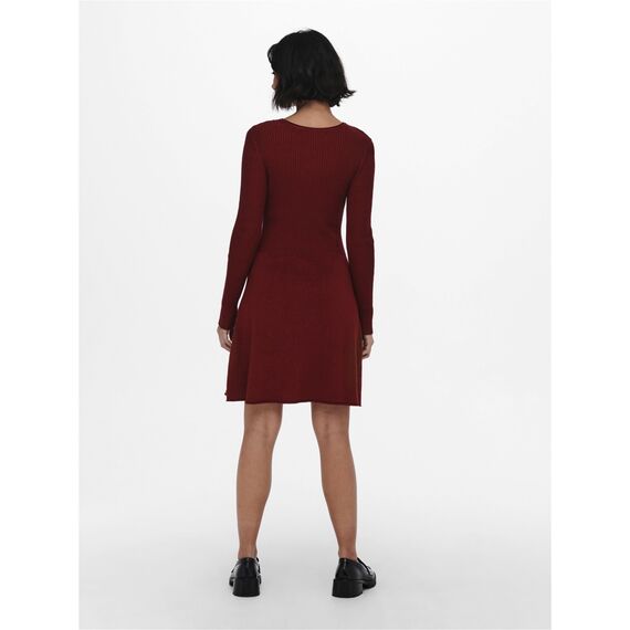 ONLY Damen ONLALMA L/S O-Neck Dress KNT NOOS, Merlot,XXS