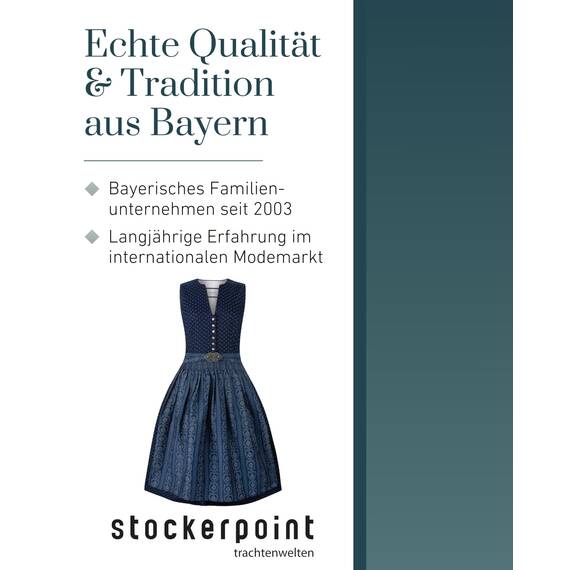 Stockerpoint Damen Dirndl Ellie I Größe 32-48 I Trachtenkleid mit Schürze & liebevollen Details I 100% Baumwolle I Atmungsaktiv & pflegeleicht I Perfekt für Trachten & Festlichkeiten