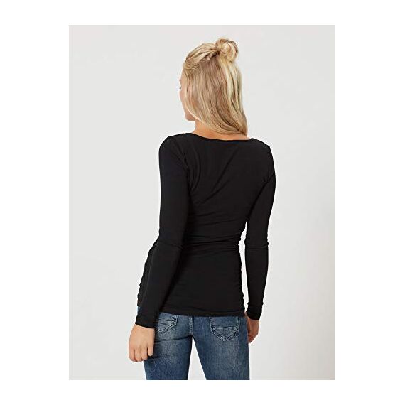 VERO MODA Damen Vmmaxi My Soft Long U-Neck Noos Langarmshirt, Schwarz, XXL EU