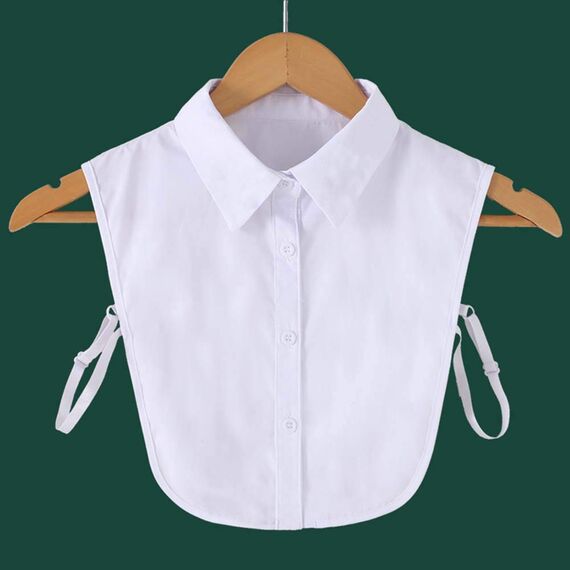 Juland Frauen Kragen Damen Abnehmbare Hälfte Shirt Bluse Damenhalb Fake Hemd Blusenkragen Cotton Fake Kragen Punkt – Weiß