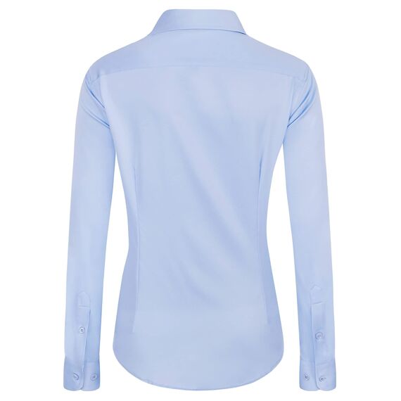 J.VER Hemd Damen Leichte Klassische Bluse Comfort Fit Baumwolle Stretch Blouse Langarm für Party Social Club Frauen,Himmelblau,S