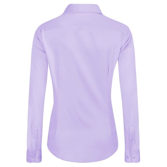 J.VER Blusen Regular Fit Klassische Bügelleicht Hemdbluse Langarm Damen Lässig Stretch für Hochzeitsgäste Service und College,Lila,XS