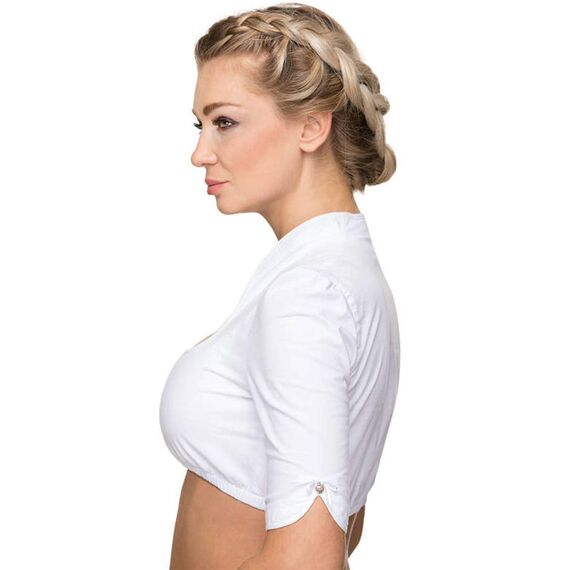 Stockerpoint Dirndlbluse Solange I Größe 32-48 I Damen Bluse mit elegantem Schalkragen & kurzen Ärmeln I Bequem & pflegeleicht I Perfekt für Trachten & Festlichkeiten
