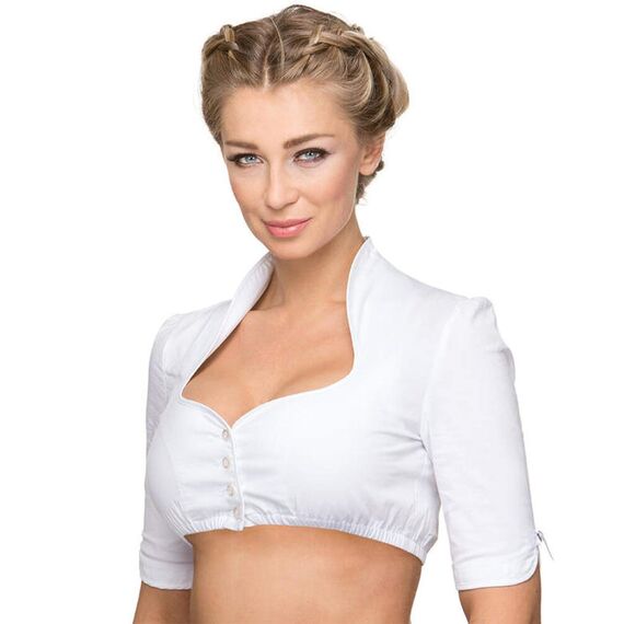 Stockerpoint Dirndlbluse Solange I Größe 32-48 I Damen Bluse mit elegantem Schalkragen & kurzen Ärmeln I Bequem & pflegeleicht I Perfekt für Trachten & Festlichkeiten