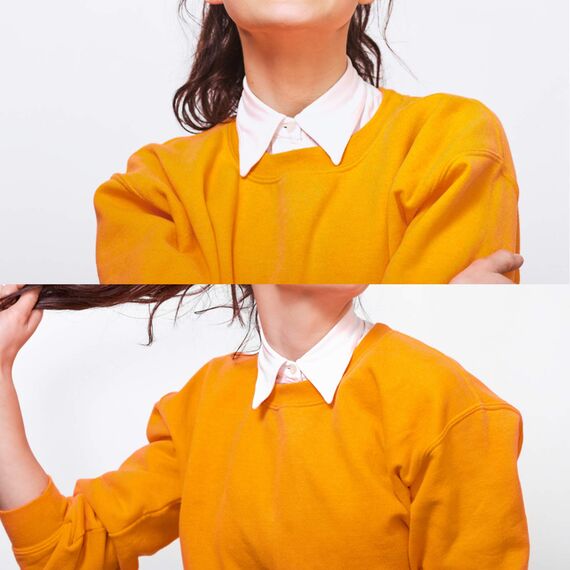 PHOGARY 2 Stücke Frauen Kragen Krageneinsatz Damen, Fake Collar Detachable Collar Abnehmbare Hälfte Shirt Bluse Blusenkragen Einsatz für Damen, Weiß+Schwarz, Eine Größe Passt Am Meisten