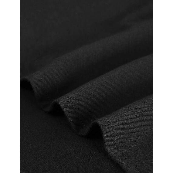 DJT Damen Weiches Gestrick Karierte Bluse Langarm 3/4 Ärmel Roll Up Ärmel Hemdbluse Button-down Solid Schwarz L