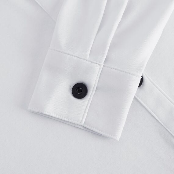 DJT Damen Weiches Gestrick Karierte Bluse Langarm Oberteile Roll Up Ärmel Hemdbluse Shirts Button Down Blusen Top Solides-Weiß XL