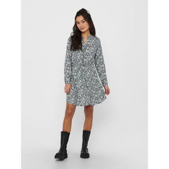 ONLY Damen Onlcory L/S V-Neck Tunic WVN Noos, Blau (Night Sky/Aop:abigale Flower), XXS