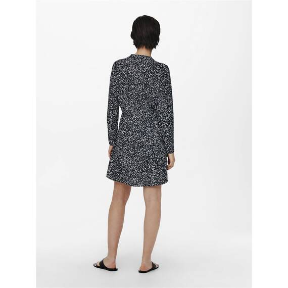 ONLY Damen Onlcory L/S V-Neck Tunic WVN Noos, Black/Aop:maria White Grey Ditsy ,XXS