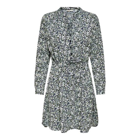 ONLY Damen Onlcory L/S V-Neck Tunic WVN Noos, Blau (Night Sky/Aop:abigale Flower), XXS