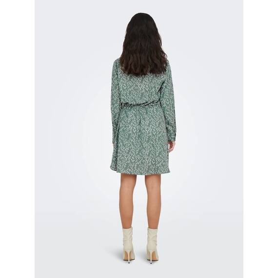 ONLY Damen Onlcory L/S V-Neck Tunic WVN Noos, Balsam Green/Aopmono Blossom,XL