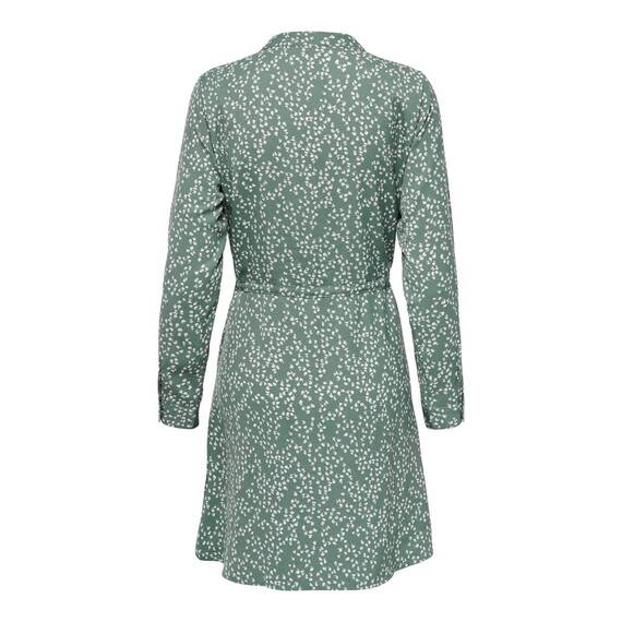 ONLY Damen Onlcory L/S V-Neck Tunic WVN Noos, Balsam Green/AOP:Mono Blossom,L