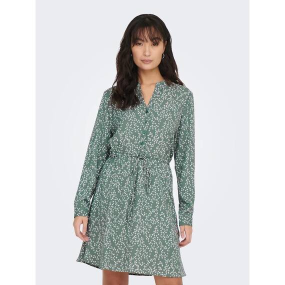 ONLY Damen Onlcory L/S V-Neck Tunic WVN Noos, Balsam Green/Aopmono Blossom,S