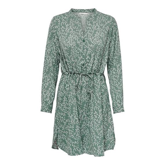 ONLY Damen Onlcory L/S V-Neck Tunic WVN Noos, Balsam Green/Aopmono Blossom,XS