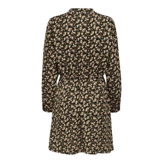 ONLY ONLCORY L/S V-Neck Tunic WVN Noos Top, Damen, Nero/AOP: Sarah Ditsy Flower, Größe L