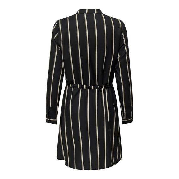 ONLY Damen Onlcory L/S V-Neck Tunic WVN Noos, Black/Stripes:White/Camel Stripes, XS