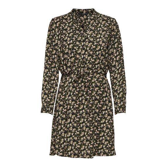 ONLY ONLCORY L/S V-Neck Tunic WVN Noos Top, Damen, Nero/AOP: Sarah Ditsy Flower, Größe L