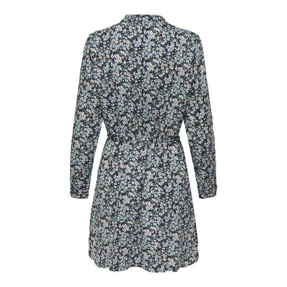 ONLY Damen Onlcory L/S V-Neck Tunic WVN Noos, Black/AOP:Aura Flower, S