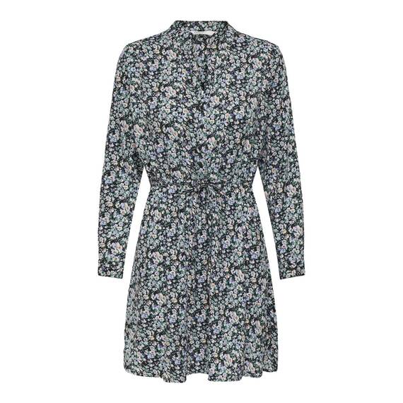ONLY Damen Onlcory L/S V-Neck Tunic WVN Noos, Black/AOP:Aura Flower, XXS