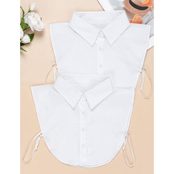 MELLIEX 2 Stück Blusenkragen Einsatz Damen, Klassischer Abnehmbarer Krageneinsatz, Eleganter Hemdkragen (Weiß,Weiß)