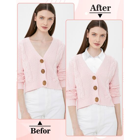 MELLIEX 2 Stück Blusenkragen Einsatz Damen, Klassischer Abnehmbarer Krageneinsatz, Eleganter Hemdkragen, Weiß & Rosa