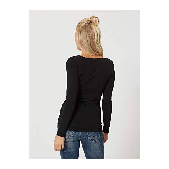 VERO MODA Damen Langarmshirt VMMAXI My LS Soft Long U - Neck NOOS, Gr. 40 (Herstellergröße: L), Schwarz