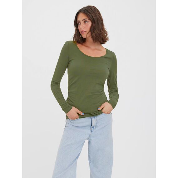 VERO MODA Damen VMMAXI My LS Soft Long U-Neck, Olivine, L