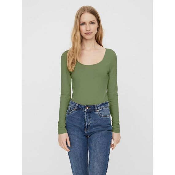 VERO MODA Damen VMMAXI My LS Soft UNECK 3-Pack, Oil Green/Abyss/Stormy Weather, XS