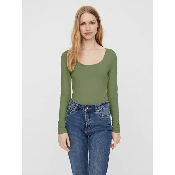 VERO MODA Damen VMMAXI My LS Soft UNECK 3-Pack, Oil Green/Abyss/Stormy Weather, XL