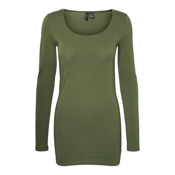 VERO MODA Damen VMMAXI My LS Soft Long U-Neck, Olivine, L