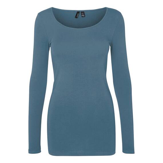 VERO MODA Damen VMMAXI My LS Soft Long U-Neck, Bluestone, M