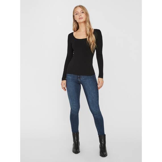 VERO MODA Damen VMMAXI My LS Soft UNECK NOOS 3-Pack, Black/Black & Black, L