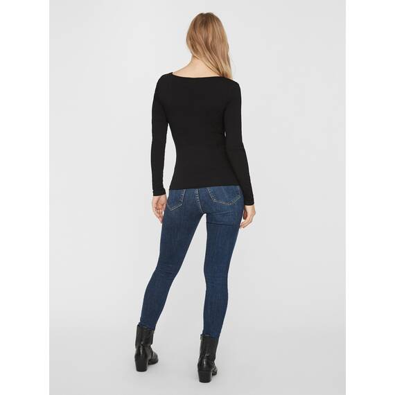 VERO MODA Damen VMMAXI My LS Soft UNECK NOOS 3-Pack, Black/Black & Black, L