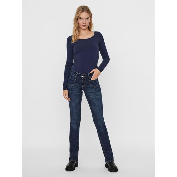 VERO MODA Damen Vmmaxi My Soft U-Neck Ga 2 Pck Longsleeve, Black Iris, M EU