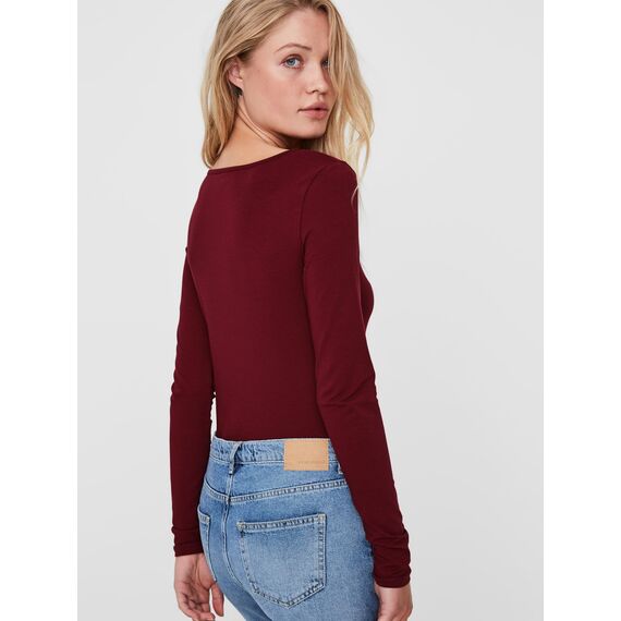 VERO MODA Damen VMMAXI My LS Soft Long U-Neck, Cabernet, M