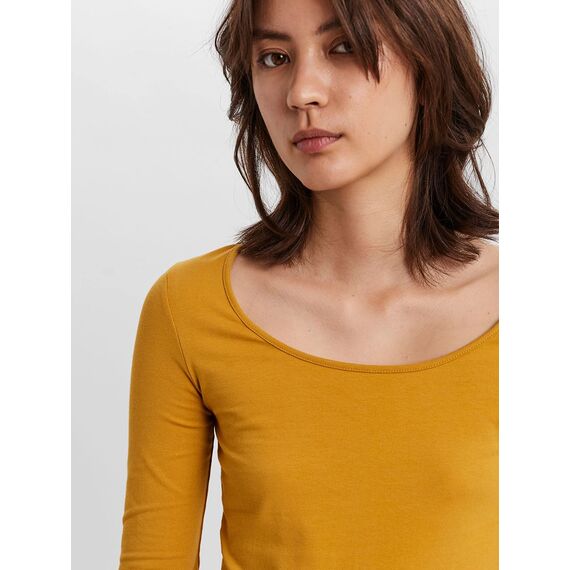 VERO MODA Damen VMMAXI My LS Soft UNECK NOOS 3-Pack, Golden Yellow/Burnt Henna & DG, L
