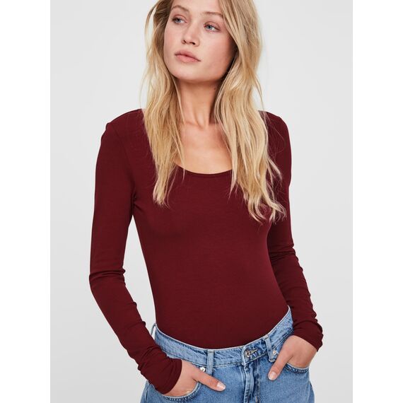 VERO MODA Damen VMMAXI My LS Soft Long U-Neck, Cabernet, M