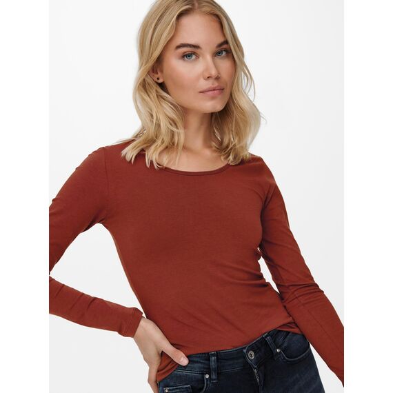 VERO MODA Damen VMMAXI My LS Soft UNECK NOOS 3-Pack, Golden Yellow/Burnt Henna & DG, L