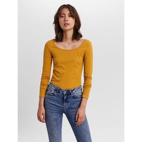VERO MODA Damen VMMAXI My LS Soft UNECK NOOS 3-Pack, Golden Yellow/Burnt Henna & DG, XXL
