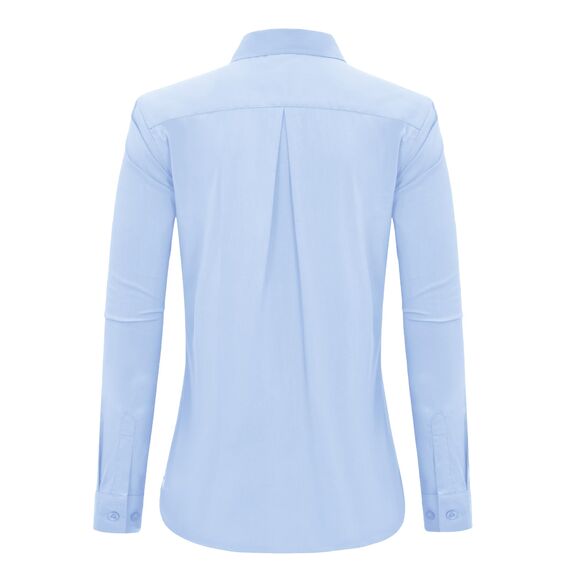 J.VER Blaue Bluse Damen Herbstwandern Blusenshirt Business Bügelfrei Freizeithemd übergangssaison Langarm Hell Blau